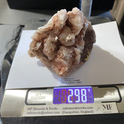 GYPSUM [SELENITE] ETC : FLORISTELLA MINE, ENNA, SICILY, ITALY  298g MF5405