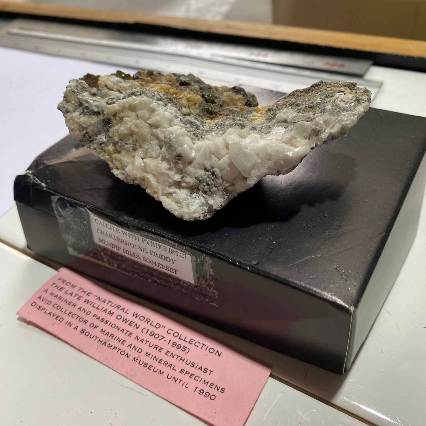 CALCITE WITH TRACES PYRITE [ETC] - CHARTERHOUSE, PRIDDY, SOMERSET 181g MF881