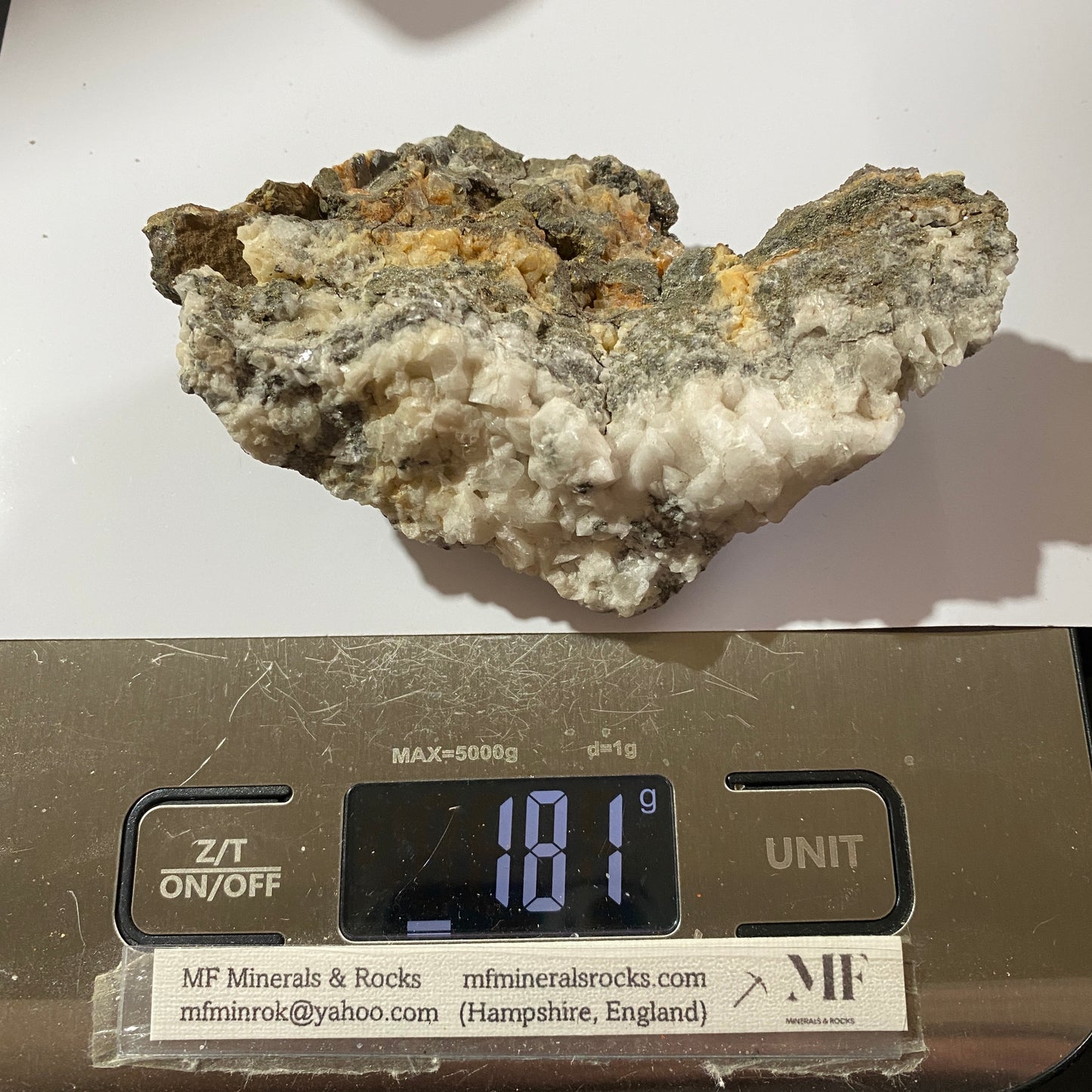 CALCITE WITH TRACES PYRITE [ETC] - CHARTERHOUSE, PRIDDY, SOMERSET 181g MF881