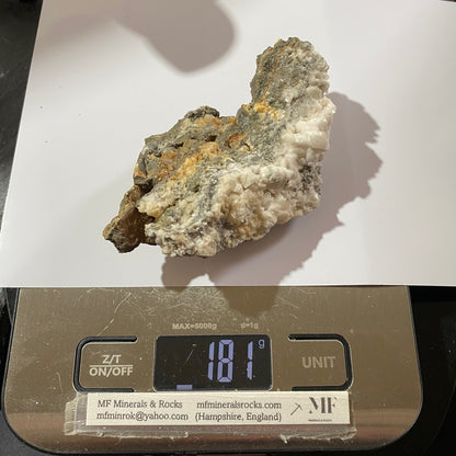 CALCITE WITH TRACES PYRITE [ETC] - CHARTERHOUSE, PRIDDY, SOMERSET 181g MF881