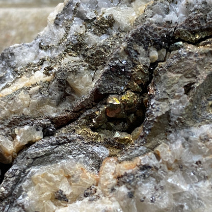 CALCITE WITH TRACES PYRITE [ETC] - CHARTERHOUSE, PRIDDY, SOMERSET 181g MF881