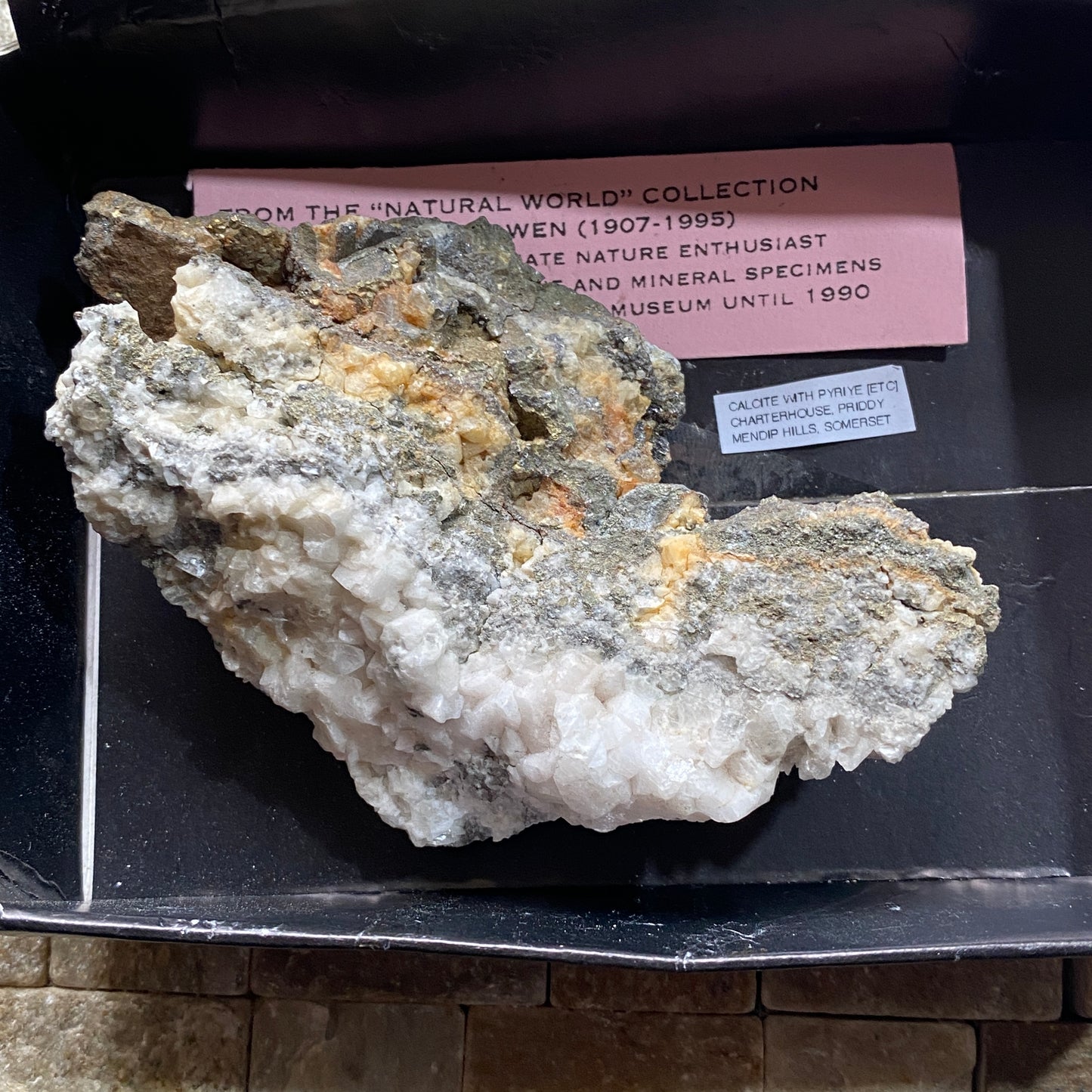 CALCITE WITH TRACES PYRITE [ETC] - CHARTERHOUSE, PRIDDY, SOMERSET 181g MF881