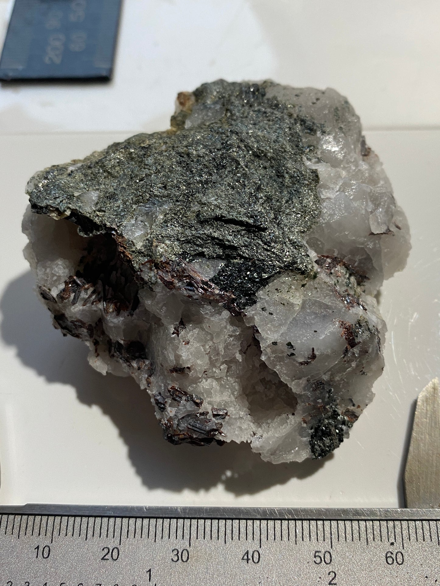 RUTILE ON QUARTZ : LACHAN NA LAIRGIE, PERTHSHIRE, SCOTLAND  106g MF4808