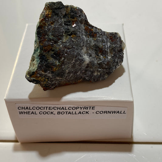 CHALCOCITE/CHALCOPYRITE ETC : WHEAL COCK, BOTALLACK, CORNWALL  58g MF5413