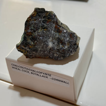 CHALCOCITE/CHALCOPYRITE ETC : WHEAL COCK, BOTALLACK, CORNWALL  58g MF5413