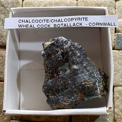 CHALCOCITE/CHALCOPYRITE ETC : WHEAL COCK, BOTALLACK, CORNWALL  58g MF5413