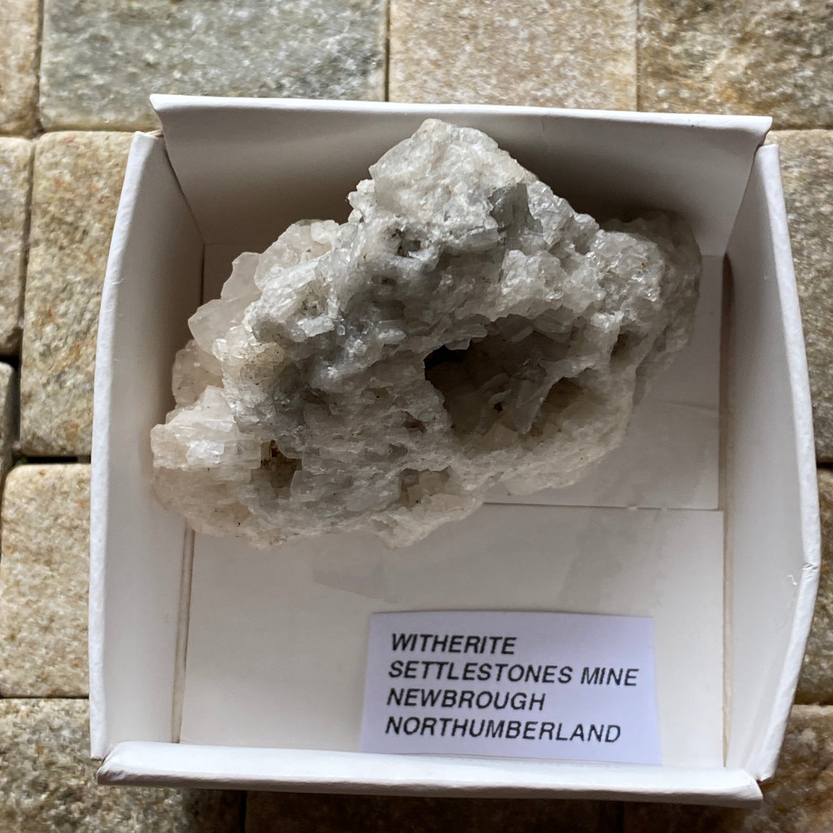 WITHERITE : SETTLESTONES MINE, NEWBROUGH, NORTHUMBERLAND  60g MF5420