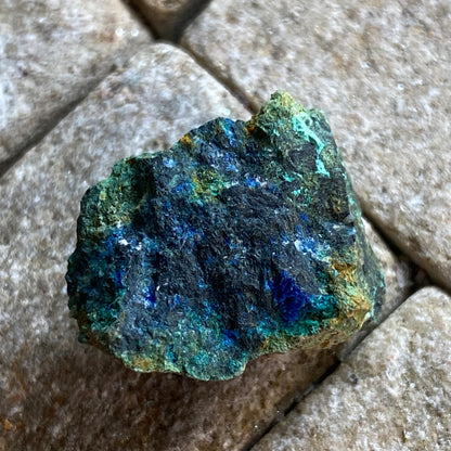 AZURITE ETC - TING TANG MINE, CARHARRACK, CORNWALL 2 SPECIMENS 14g vMF1972