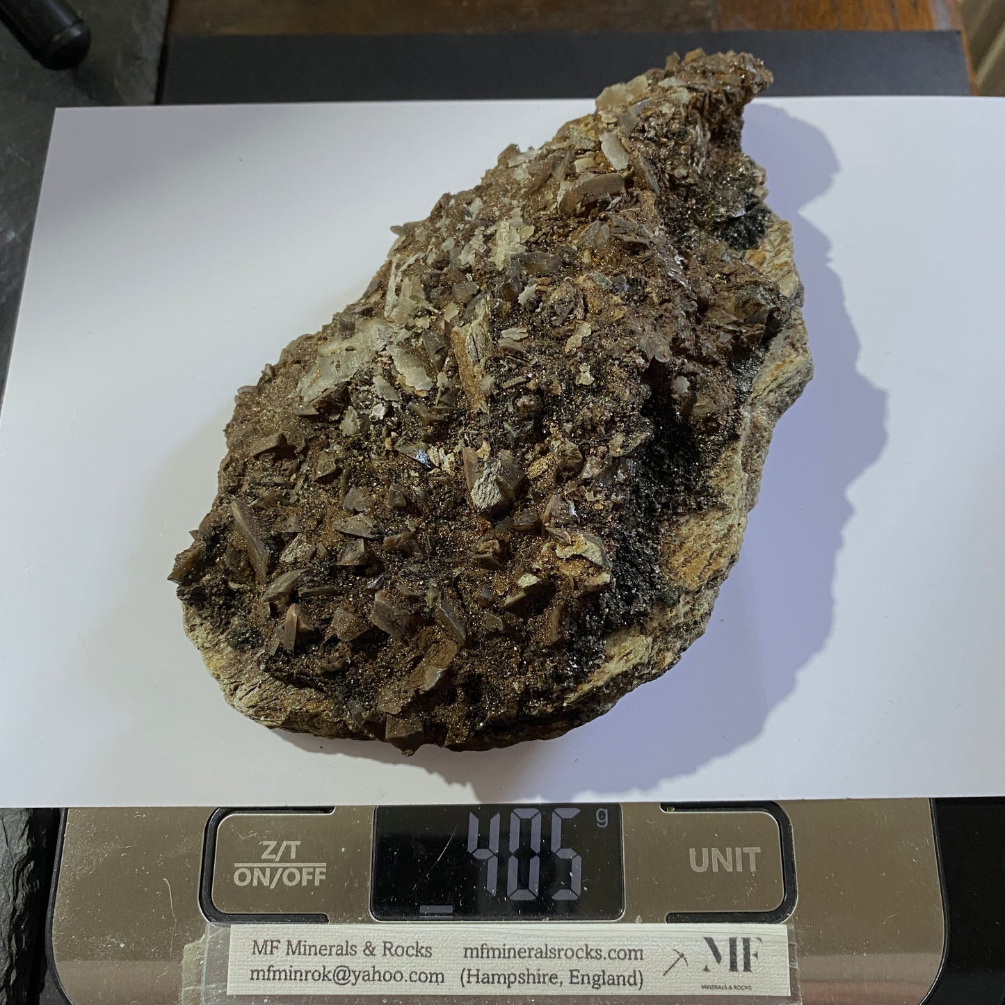 TITANITE WITH CALCITE [ETC] FROM DODO MINE, SARANPAUL, RUSSIA 405g  MF9856B