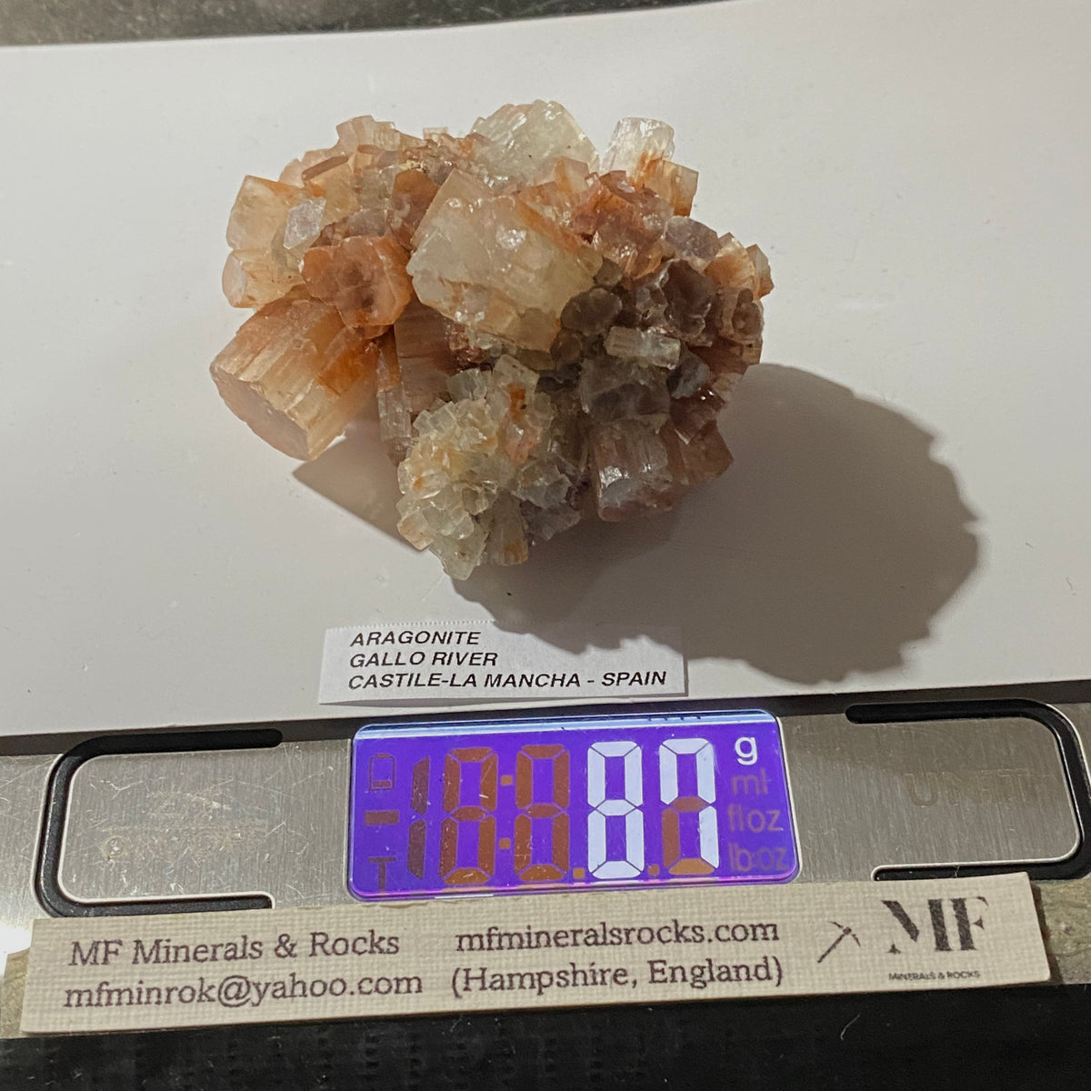 ARAGONITE :GALLO RIVER,  CASTILE-LA MANCHA, SPAIN. 87g. MF5422
