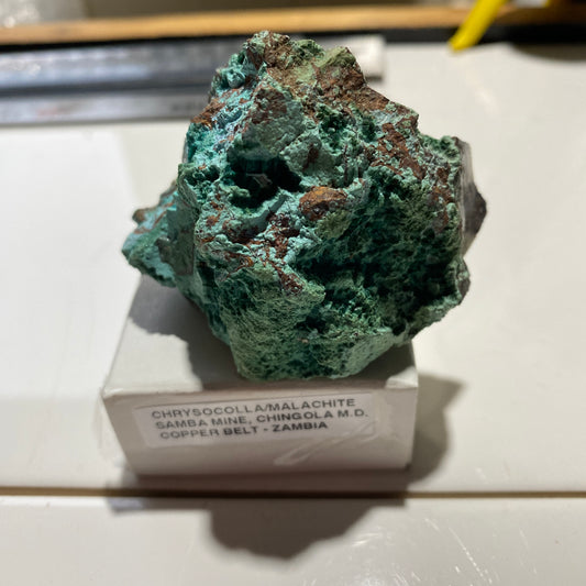 CHRYSOCOLLA WITH MALACHITE : SAMBA MINE, CHINGOLA, COPPER BELT ZAMBIA 110g MF5423