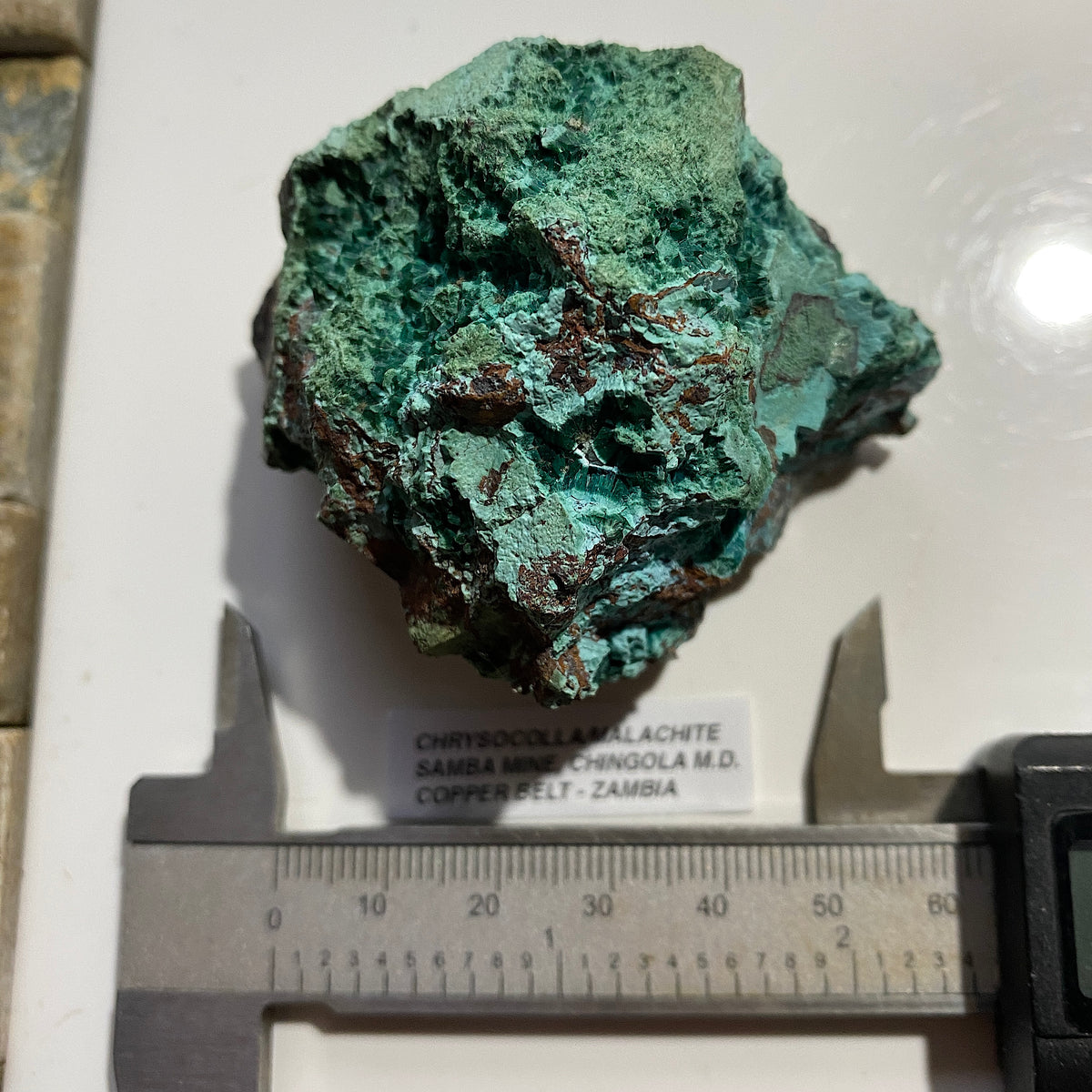CHRYSOCOLLA WITH MALACHITE : SAMBA MINE, CHINGOLA, COPPER BELT ZAMBIA 110g MF5423