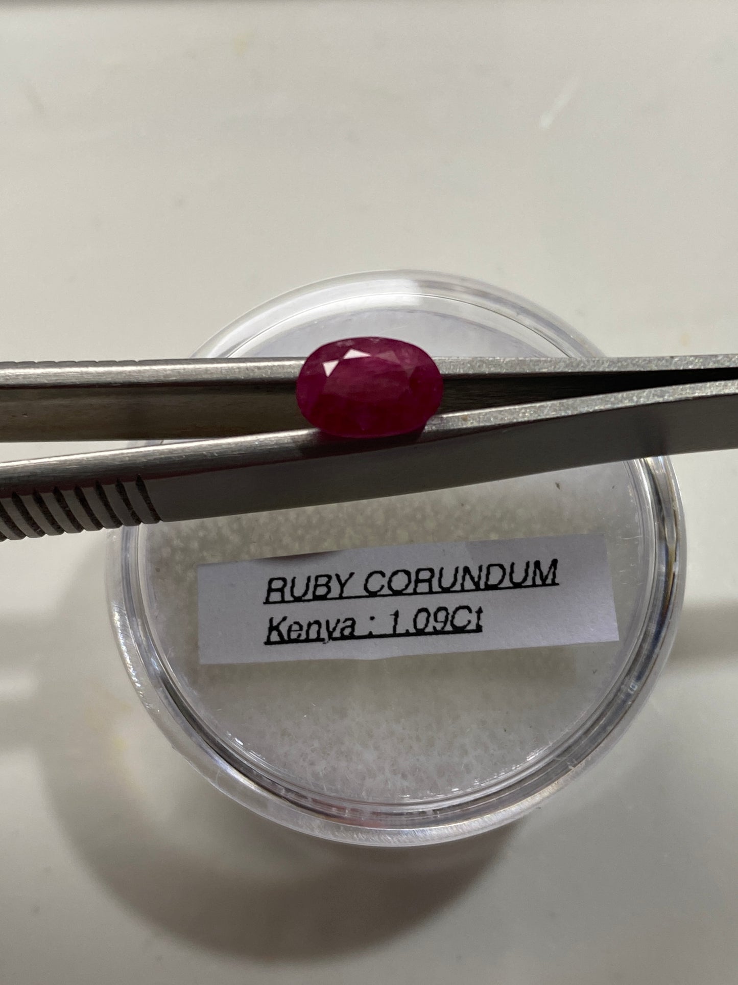 RUBY CORUNDUM GEMSTONE : JOHN SAUL MINE, TSAVO, KENYA  1.09Ct MFG4804