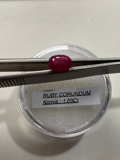 RUBY CORUNDUM GEMSTONE : JOHN SAUL MINE, TSAVO, KENYA  1.09Ct MFG4804