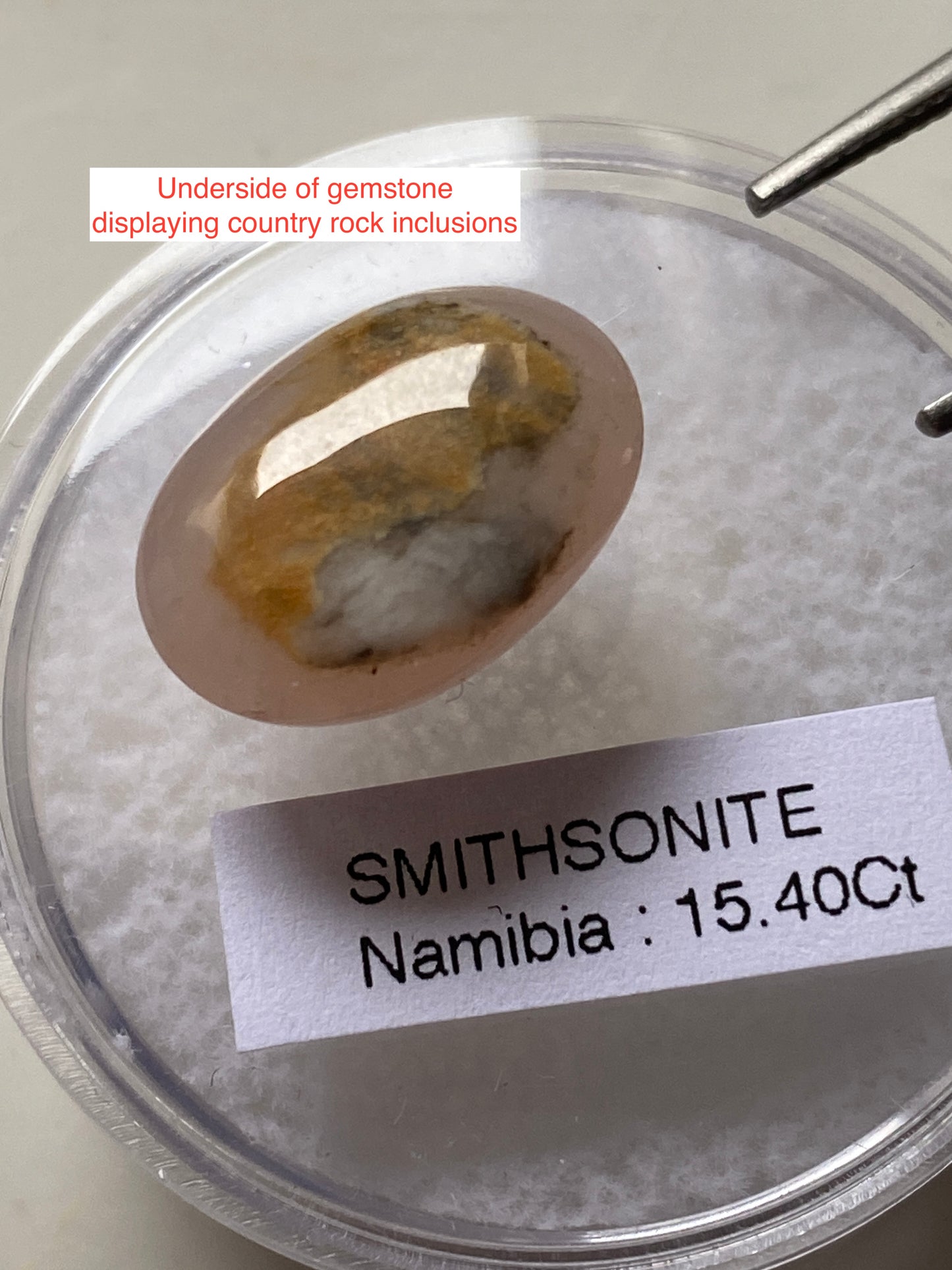 SMITHSONITE UNUSUAL GEMSTONE : TSUMEB MINE, NAMIBIA LARGE 15.40Ct MFG4806