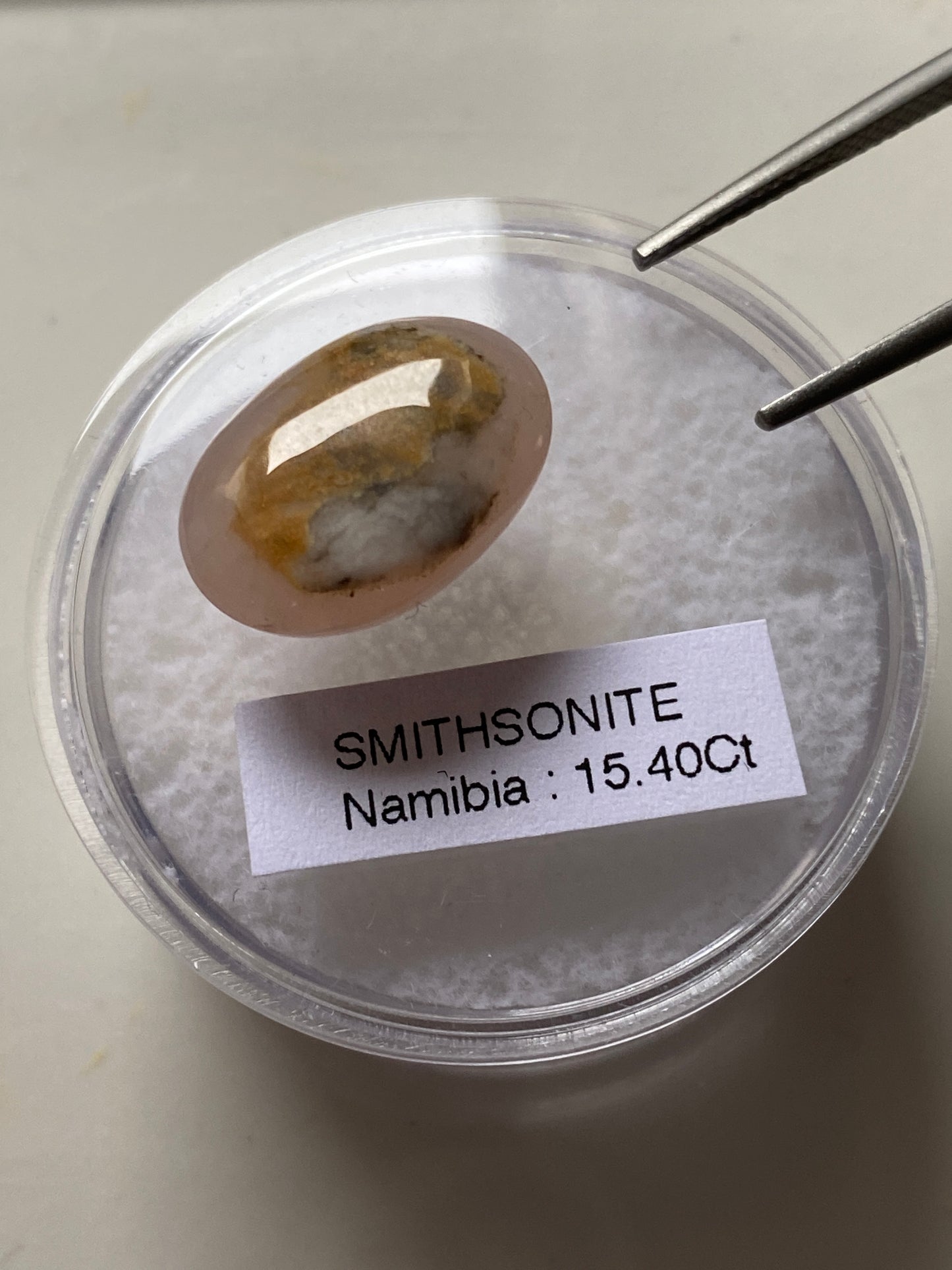 SMITHSONITE UNUSUAL GEMSTONE : TSUMEB MINE, NAMIBIA LARGE 15.40Ct MFG4806