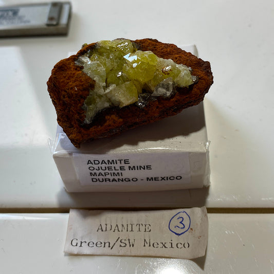 ADAMITE ON LIMONITE : OJUELA MINE, MAPIMI, DURANGO, MEXICO 21g MF5445