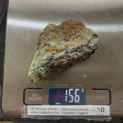 TORBERNITE [ Radioactive] ON LIMONITE - WHEAL BULLER, REDRUTH, CORNWALL, ENGLAND