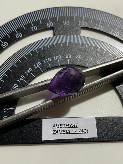 AMETHYST QUARTZ NATURAL GEMSTONE : LIVINGSTONE, ZAMBIA 7.74Ct MFG4809