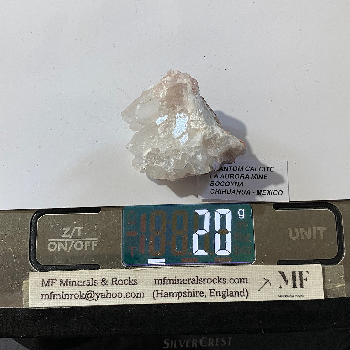 PHANTOM CALCITE : LA AURORA MINE, BOCOYNA, CHIHUAHUA, U.S.A. 20g MF5447