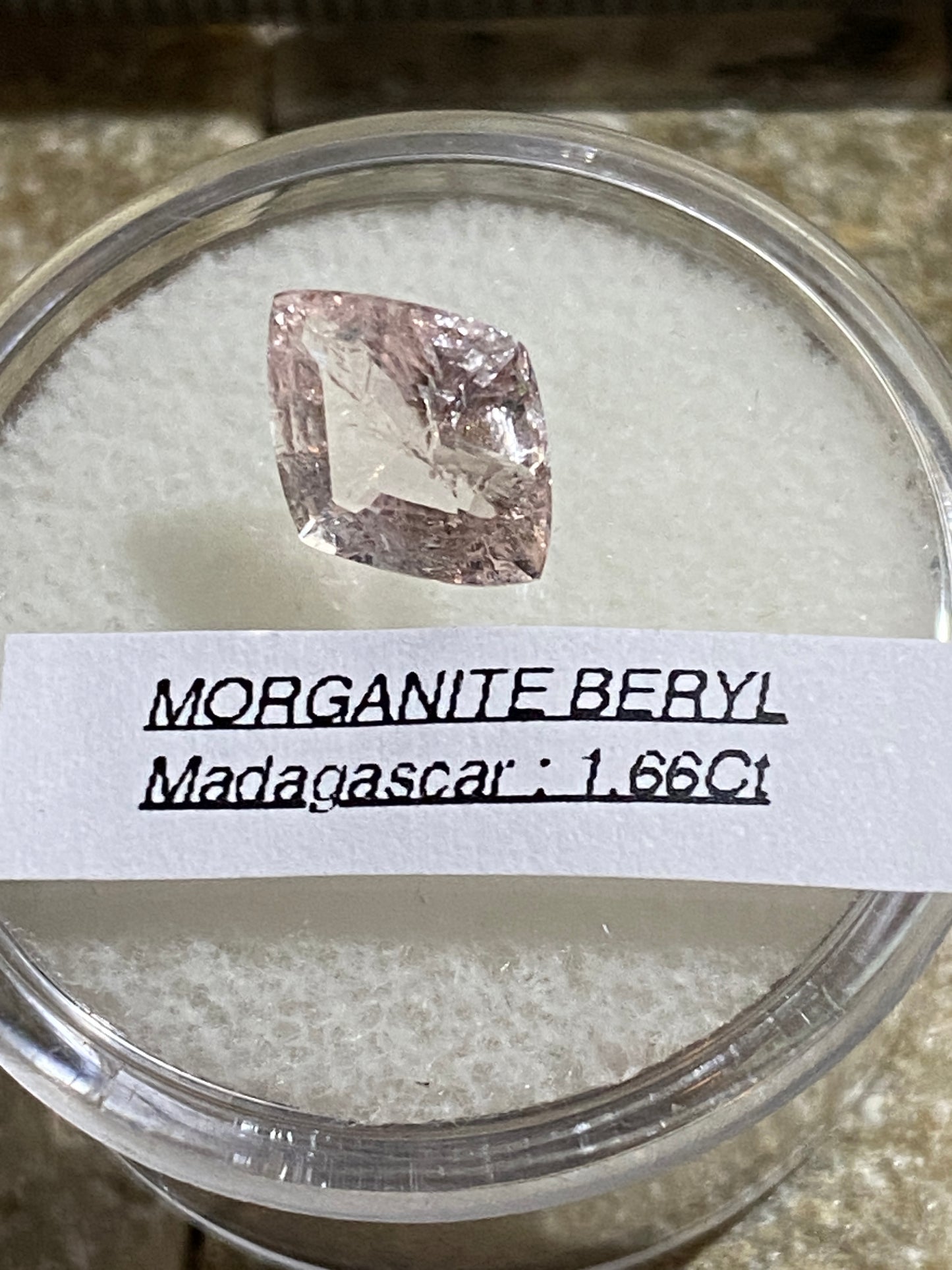 MORGANITE BERYL GEMSTONE : SAHATANY VALLEY, MADAGASCAR 1.66Ct MFG4813