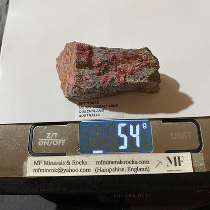 ERYTHRITE : MOUNT COBALT MINE, SELWYN DISTRICT, QUEENSLAND, AUSTRALIA 54g MF5432
