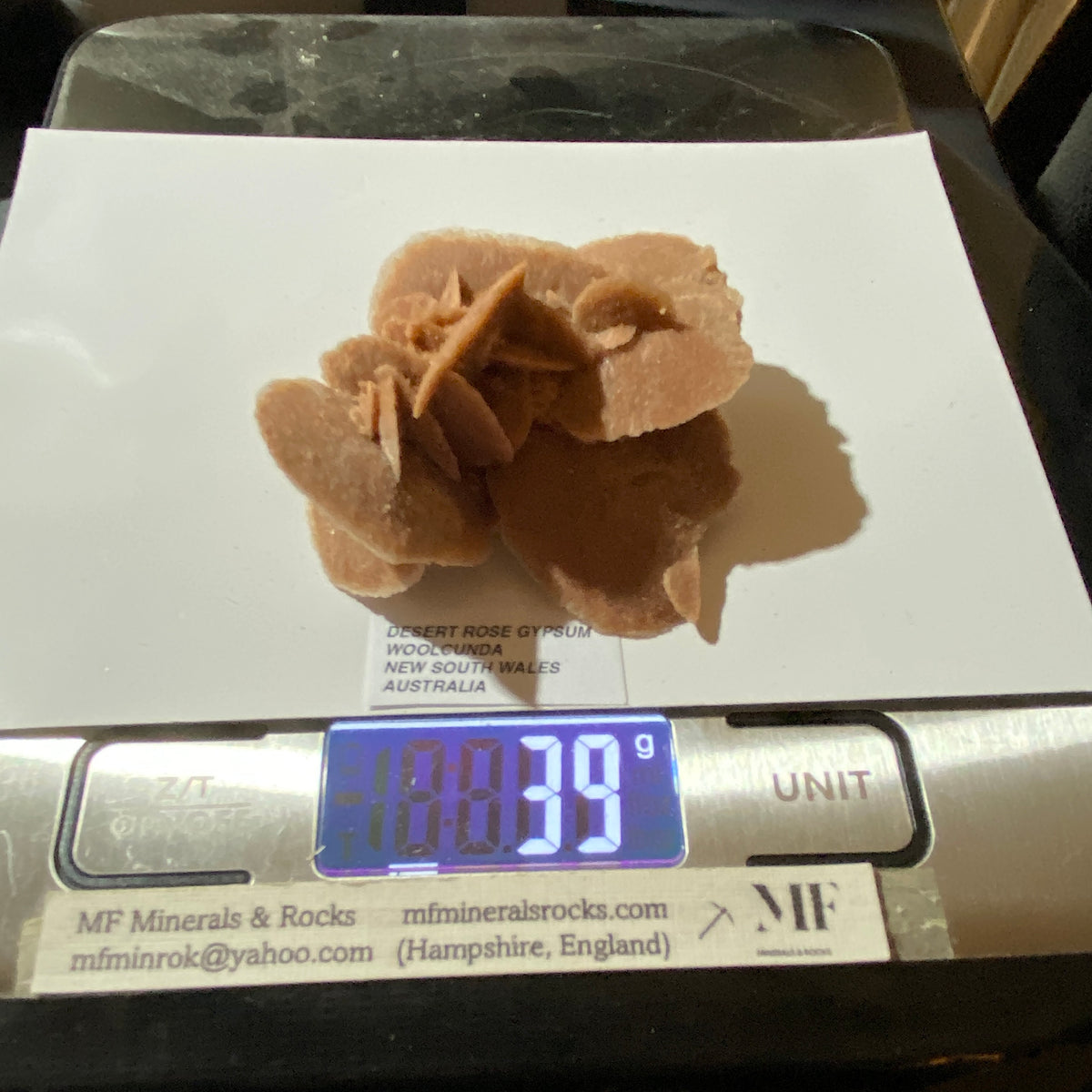DESERT ROSE GYPSUM : WOOLCUNDA, NEW SOUTH WALES, AUSTRALIA. 39g MF5434