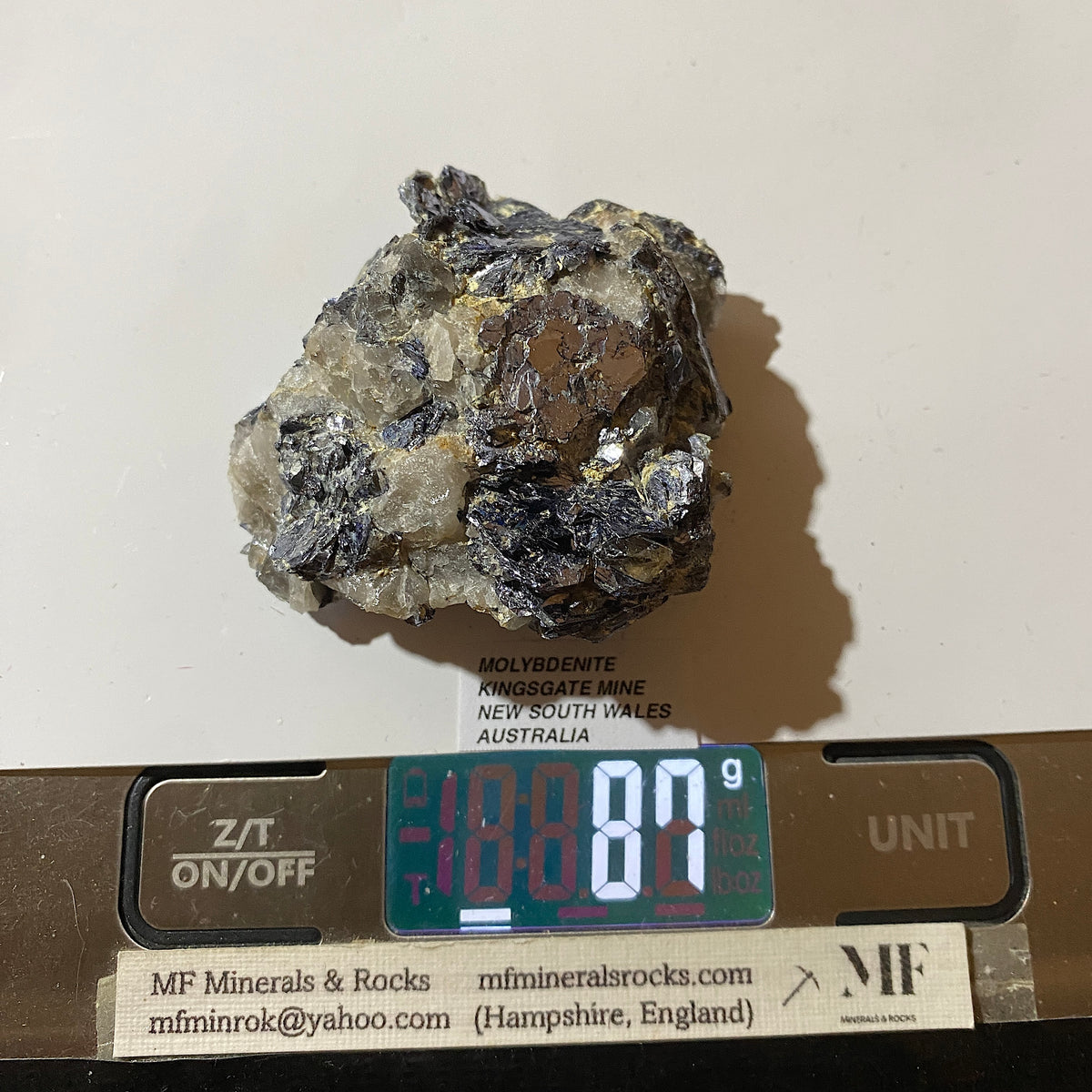 MOLYBDENITE : KINGSGATE MINING DISTRICT, GOUGH COUNTY, NEW SOUTH WALES, AUSTRALIA  87g MF5435