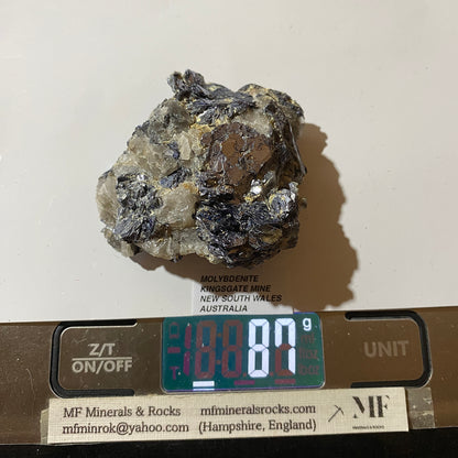 MOLYBDENITE : KINGSGATE MINING DISTRICT, GOUGH COUNTY, NEW SOUTH WALES, AUSTRALIA  87g MF5435