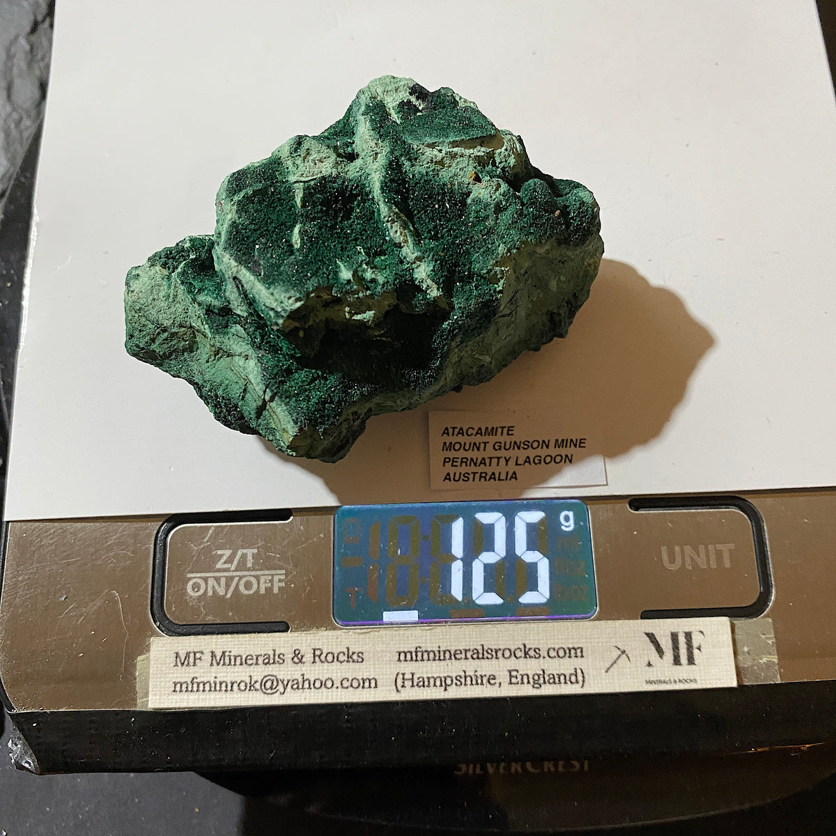 RARE ATACAMITE : MOUNT GUNSON MINE, PERNATTY LAGOON, AUSTRALIA  125g MF4536
