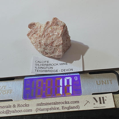 CALCITE IN MATRIX :  SILVERBROOK MINE, ILSINGTON, TEIGHBRIDGE, DEVON, ENGALND 17g MF5450
