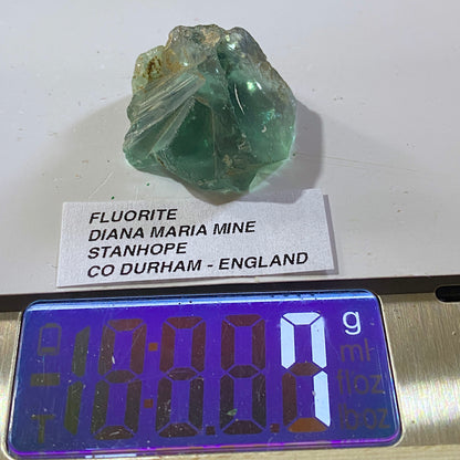 FLUORITE WITH TWINNING : DIANA MARIA MINE, STANHOPE, COUNTY DURHAM  7g. MF5452