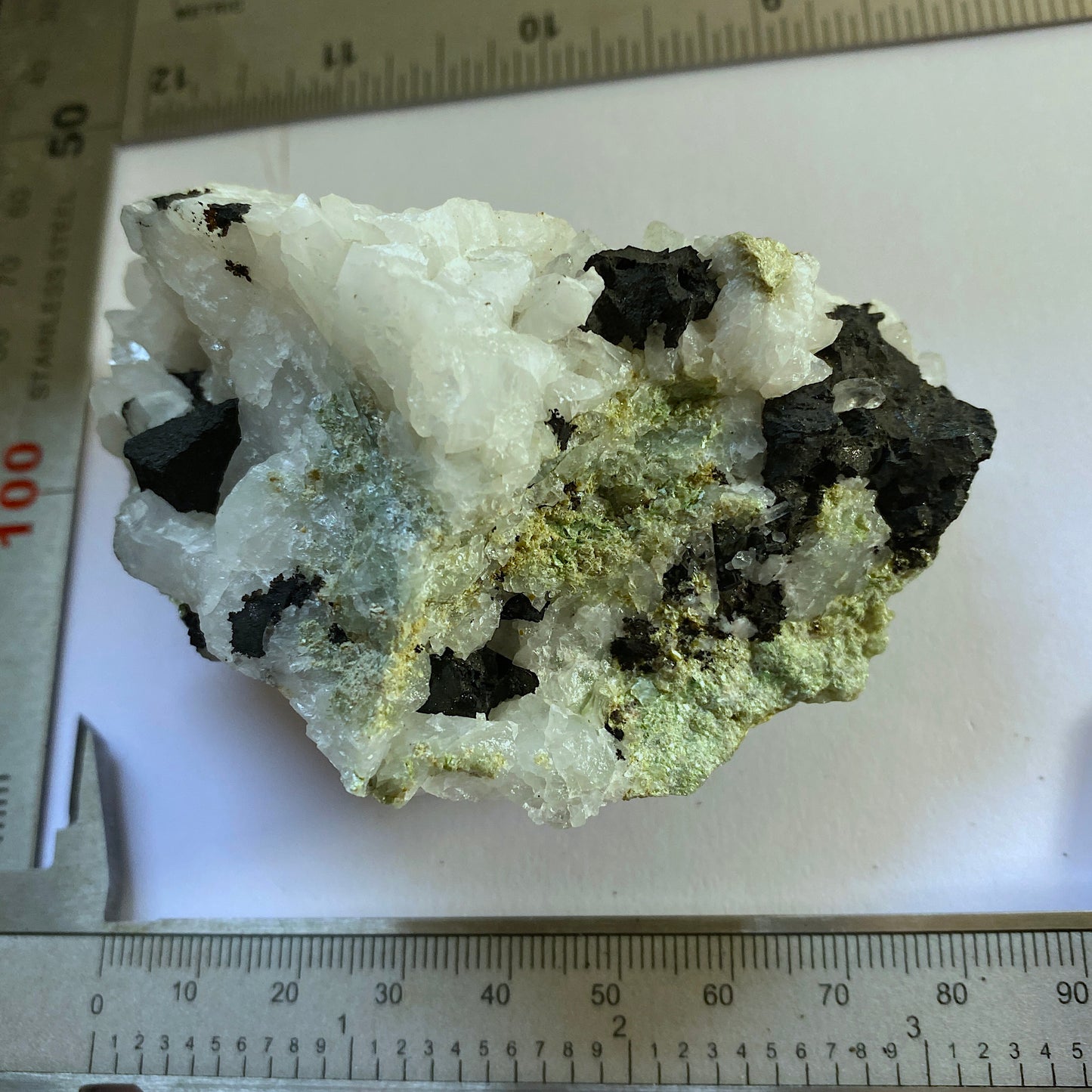 BORNITE & QUARTZ ON FUCHSITE - MESSINI MINE, SOUTH AFRICA