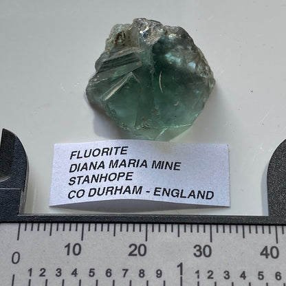 FLUORITE WITH TWINNING : DIANA MARIA MINE, STANHOPE, COUNTY DURHAM  7g. MF5452