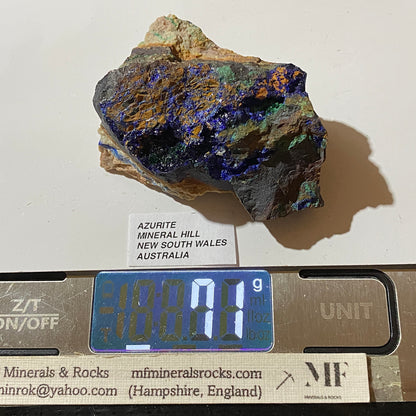 AZURITE [ETC] : MINERAL HILL, CONDOBOLIN, NEW SOUTH WALES, AUSTRALIA  71g MF5437