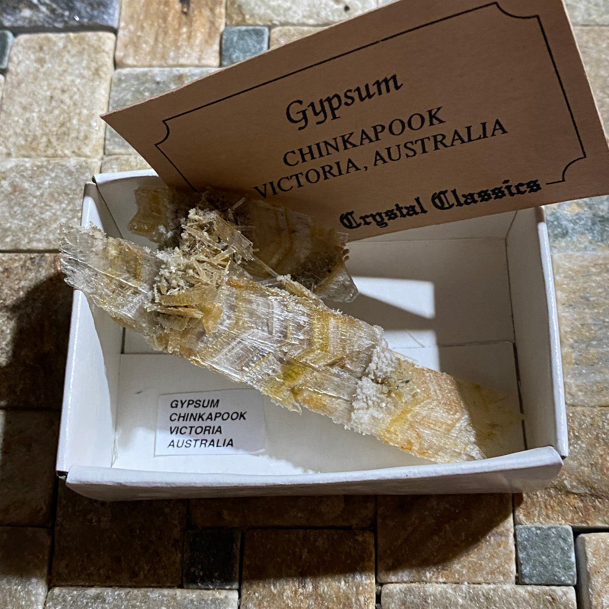 GYPSUM-SELENITE : CHINKAPOOP, VICTORIA, AUSTRALIA. 15g. MF5439