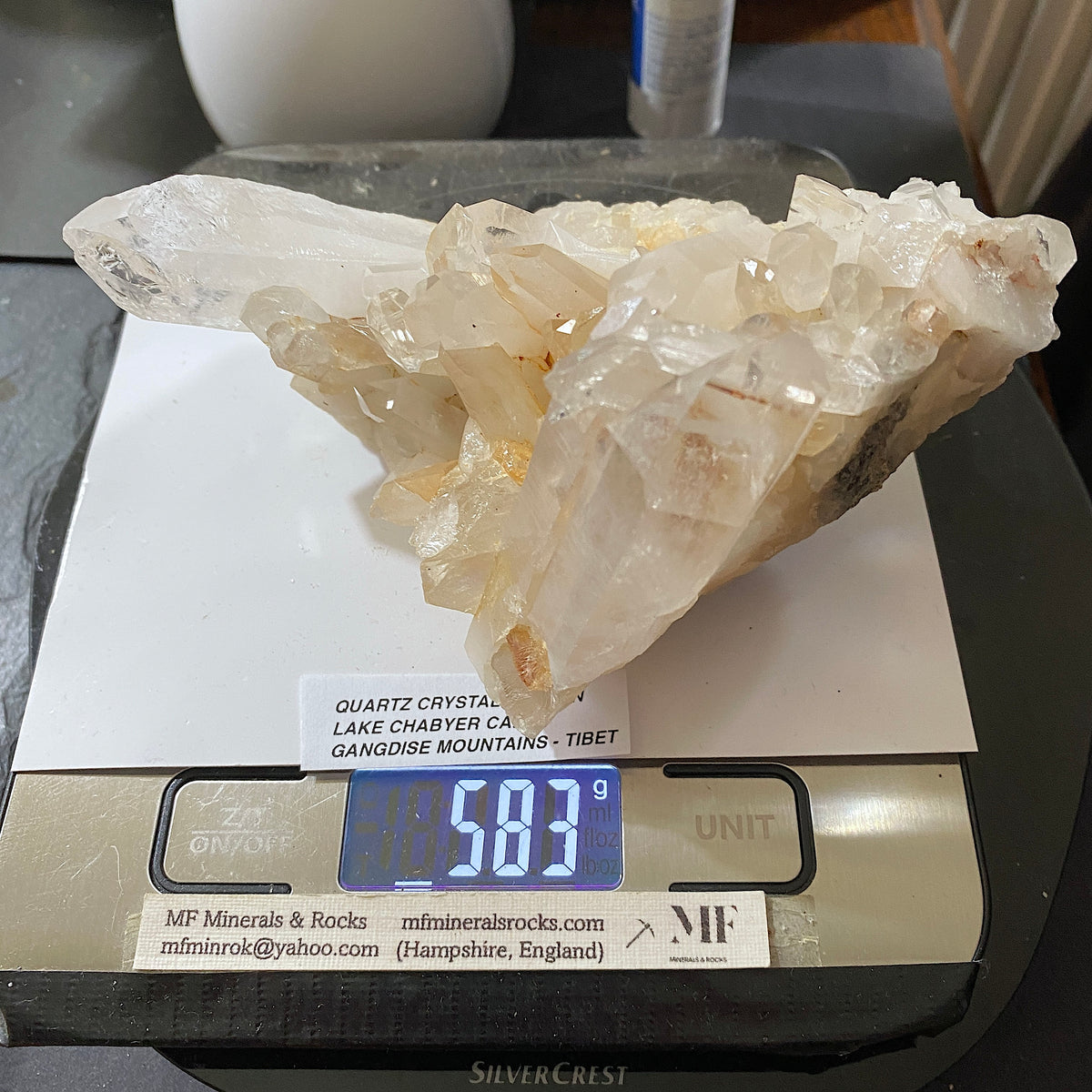 QUARTZ : RARE/IMPRESSIVE  SPECIMEN FROM LAKE CHABYER CAKO, GANGDISE MTS., TIBET. 583g MF5467