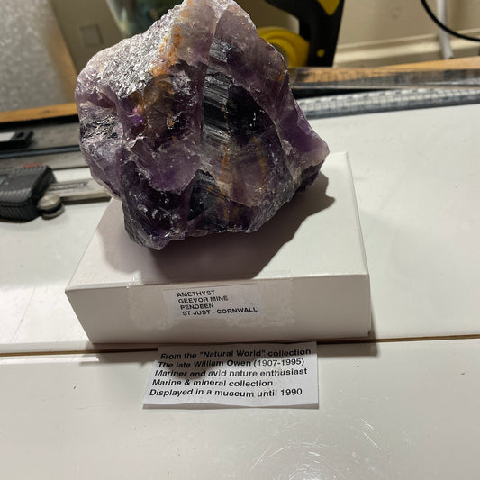 AMETHYST QUARTZ : GEEVOR MINE, PENDEEN, ST JUST, CORNWALL LARGE 538g  MF5453