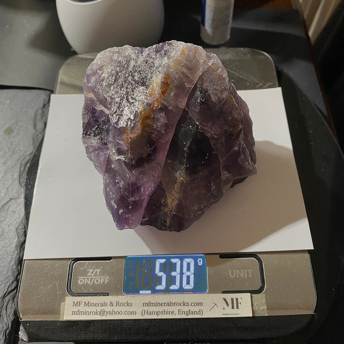 AMETHYST QUARTZ : GEEVOR MINE, PENDEEN, ST JUST, CORNWALL LARGE 538g  MF5453