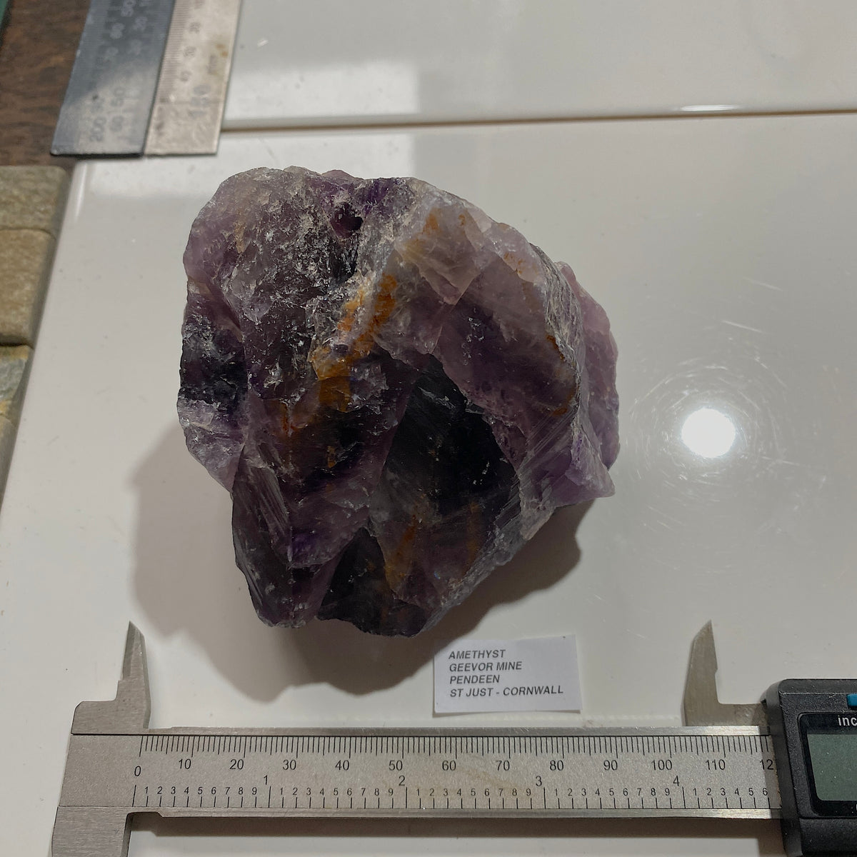 AMETHYST QUARTZ : GEEVOR MINE, PENDEEN, ST JUST, CORNWALL LARGE 538g  MF5453