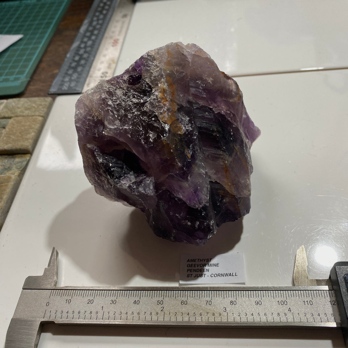 AMETHYST QUARTZ : GEEVOR MINE, PENDEEN, ST JUST, CORNWALL LARGE 538g  MF5453