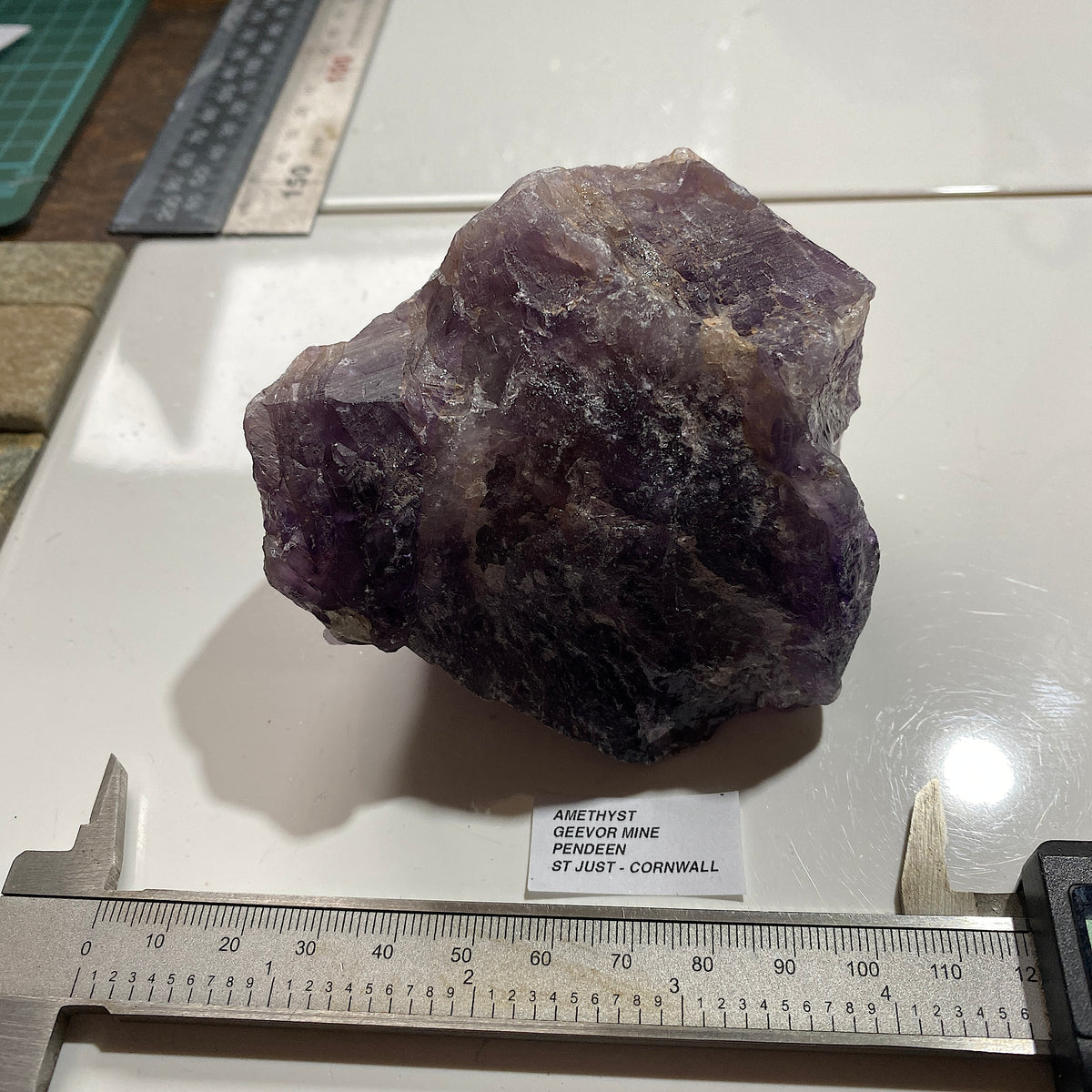 AMETHYST QUARTZ : GEEVOR MINE, PENDEEN, ST JUST, CORNWALL LARGE 538g  MF5453