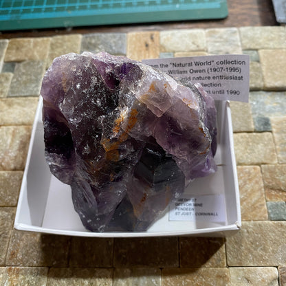 AMETHYST QUARTZ : GEEVOR MINE, PENDEEN, ST JUST, CORNWALL LARGE 538g  MF5453