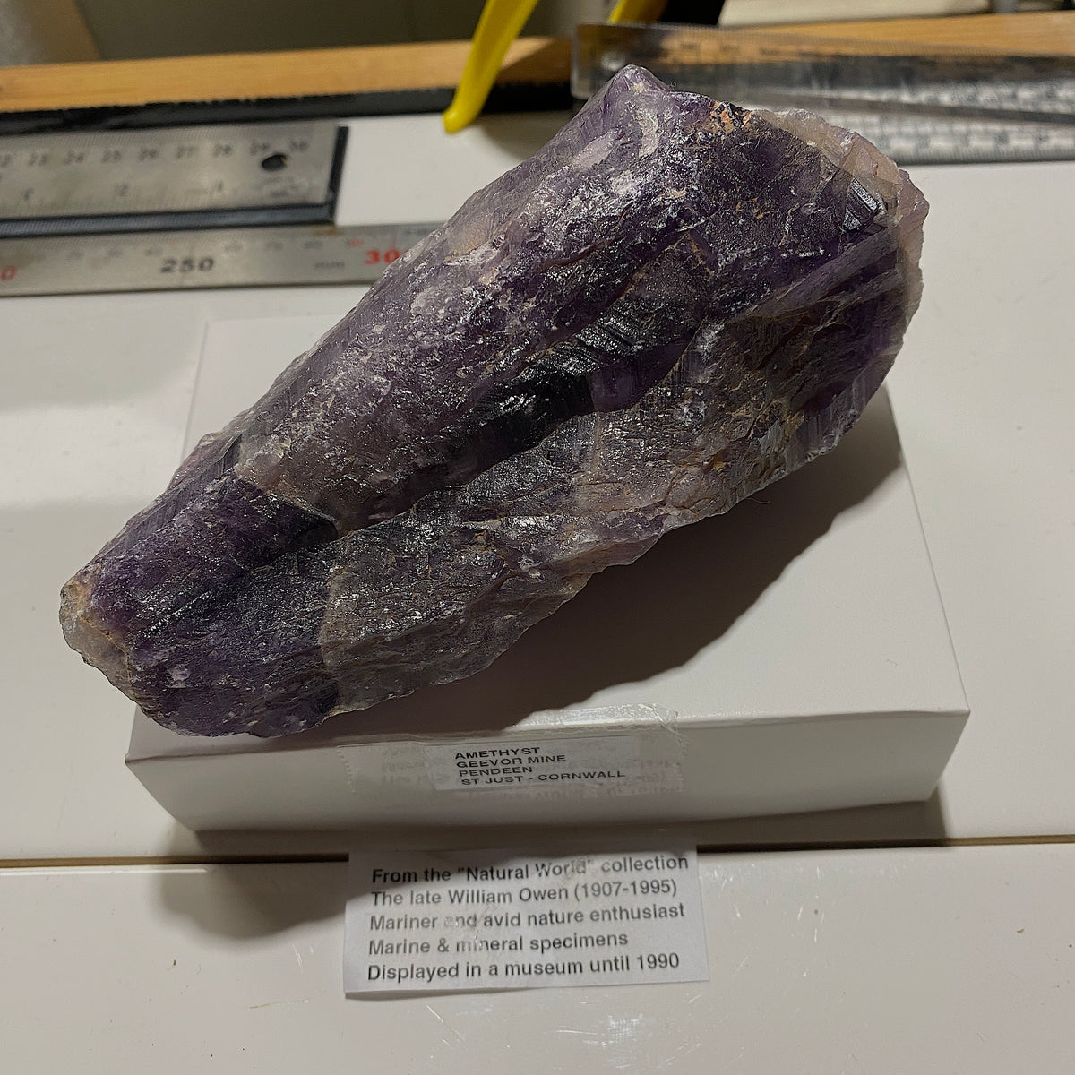 AMETHYST QUARTZ : GEEVOR MINE, PENDEEN, ST JUST, CORNWALL LARGE 572g MF5454