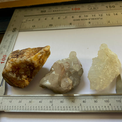 QUARTZ SPECIMENS FROM CORNWALL X 3 TOTAL 134g  MF2349