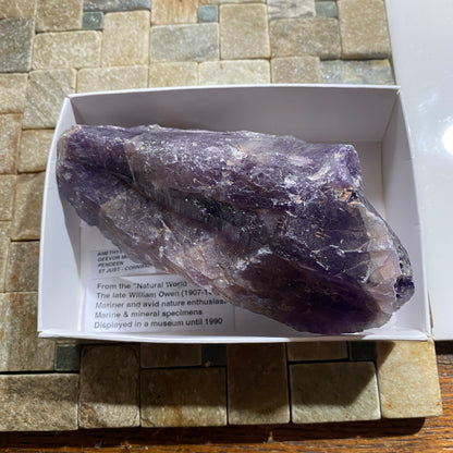 AMETHYST QUARTZ : GEEVOR MINE, PENDEEN, ST JUST, CORNWALL LARGE 572g MF5454