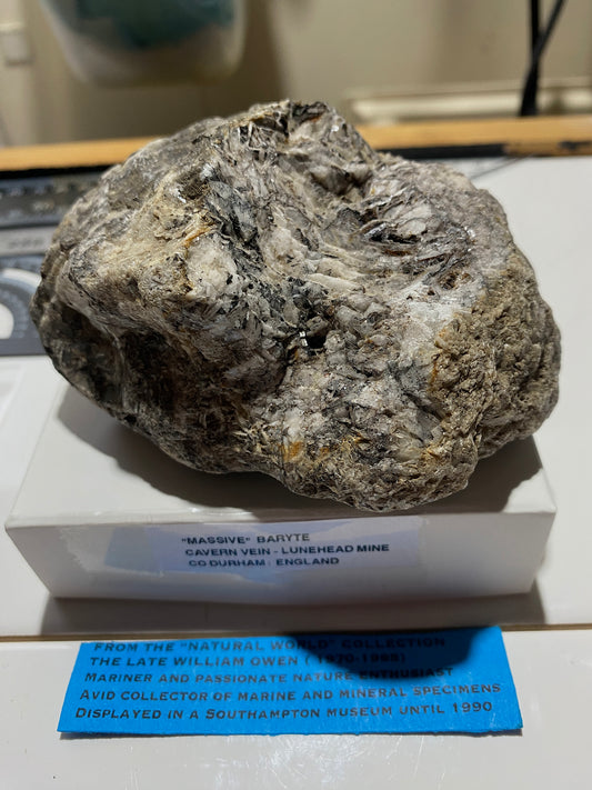 BARYTE "MASSIVE" : CAVERN VEIN, LUNEHEAD MINE, CO DURHAM, ENGLAND  661g MF4741