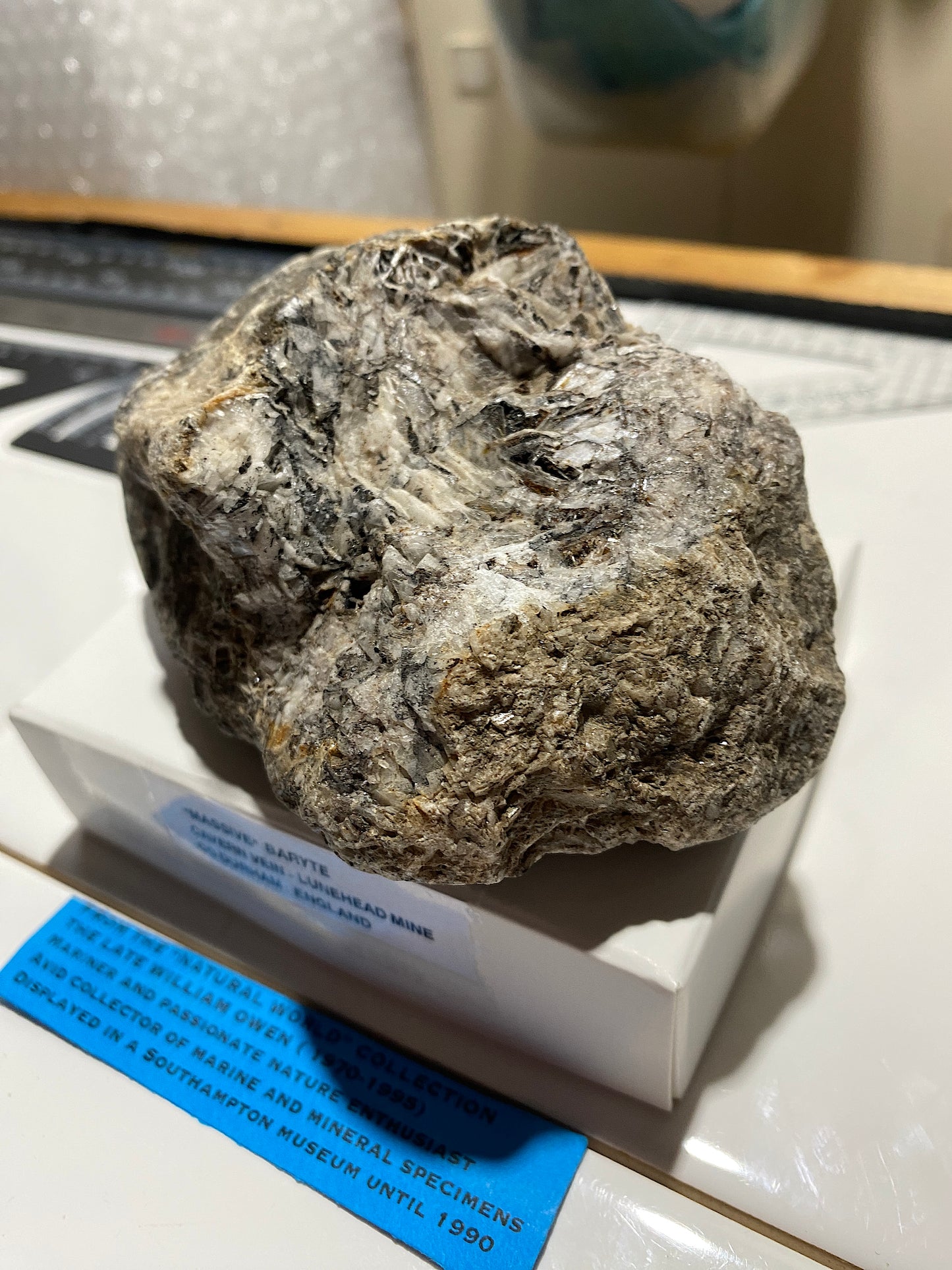 BARYTE "MASSIVE" : CAVERN VEIN, LUNEHEAD MINE, CO DURHAM, ENGLAND  661g MF4741