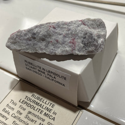 RUBELLITE IN LEPIDOLITE : STURAT MINE, PALA, CALIFORNIA, U.S.A.  23g MF5456