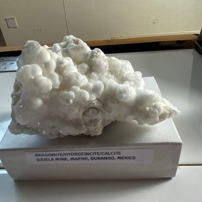 ARAGONITE/HYDROZINCITE/CALCITE - OJUELA MINE, DURANGO, MEXICO  200g. MF2337